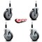 Service Caster 5'' Thermoplastic Rubber Wheel Swivel 7/8'' Expanding Stem Caster Set 2 Brakes, 4PK SCC-EX20S514-TPRB-2-TLB-2-78 - alternate 2